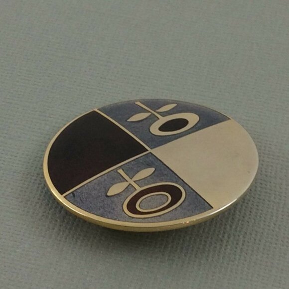 De Passille Sylvestre Enamel Modernist MCM Flower Brooch Pin Vtg Quebec - Picture 9 of 12